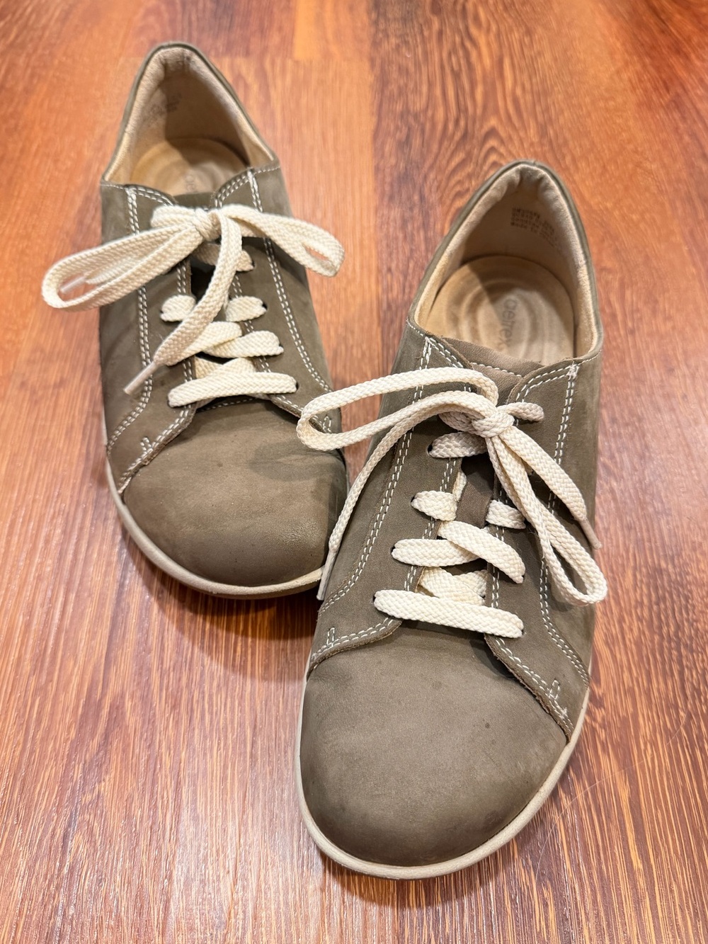 AETREX Dana Leather Braided Lace Up Oxford Shoes Women's 9-9.5 Brown DM306WM